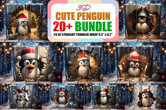 Christmas-Penguin-3D-Tumbler-Wrap-Bundle-Graphics-84446404