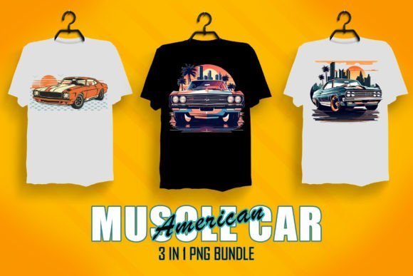 Free American Muscle Car Clipart Bundle