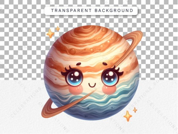 Watercolor Cute Space Planet PNG Clipart