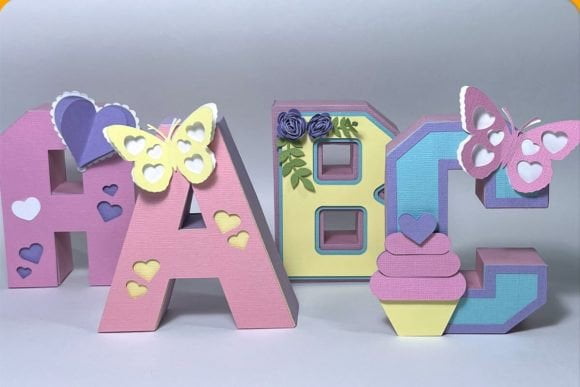 3D Letters Svg a-Z 0-9