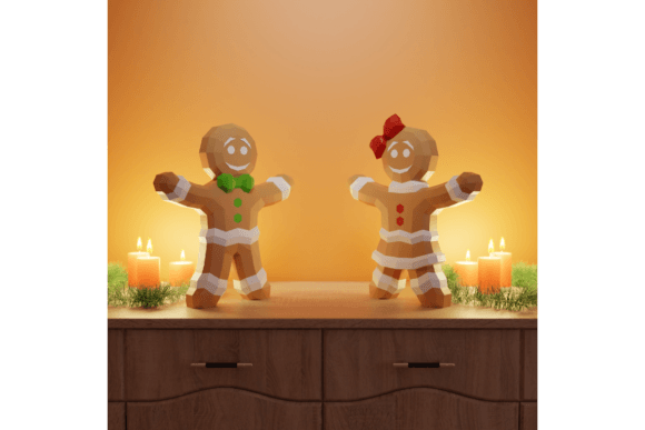 3D Papercraft Gingerbread Man & Woman