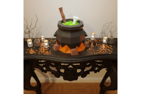 3D Papercraft Witches Cauldron