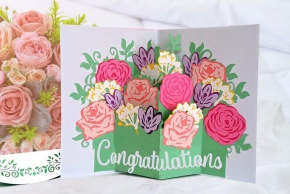 Flower Bouquet 3D Pop Up Card