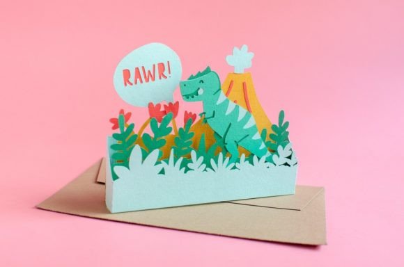 T-Rex Dinosaur Pop Up Birthday Card